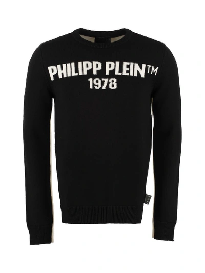 Shop Philipp Plein Intarsia Wool Pullover In Black