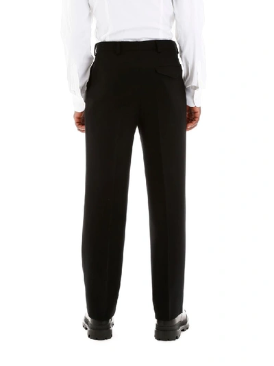 Shop Prada Woolcloth Trousers In Nero (black)