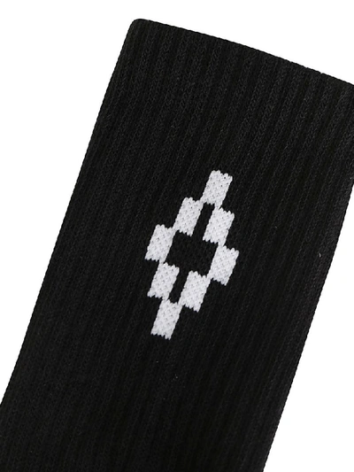 Shop Marcelo Burlon County Of Milan Cross Long Socks In Black/white