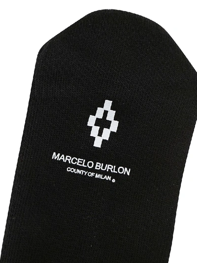 Shop Marcelo Burlon County Of Milan Cross Long Socks In Black/white