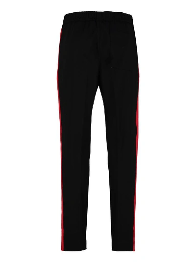 Shop Versace Drawstring Waist Track Pants In Black