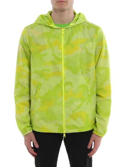 Shop Valentino Windbreaker In Ium Camou Giallo