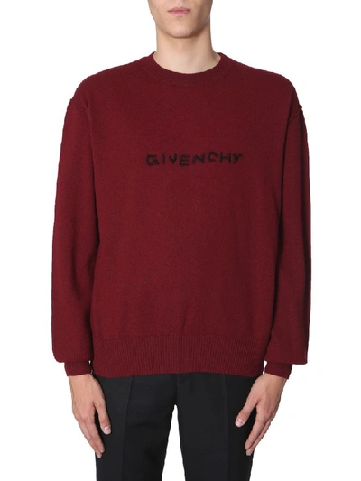 Shop Givenchy Crew Neck Sweater In Bordeaux