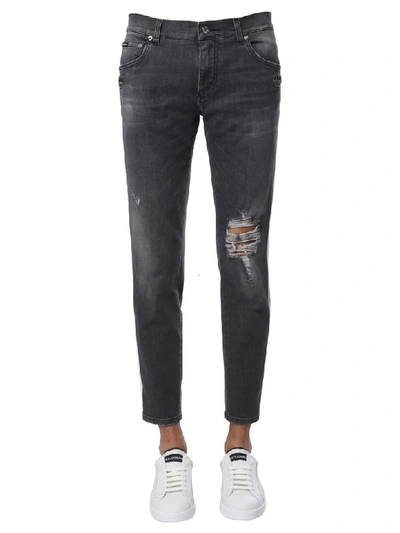 Shop Dolce & Gabbana Skinny Fit Jeans In Grigio