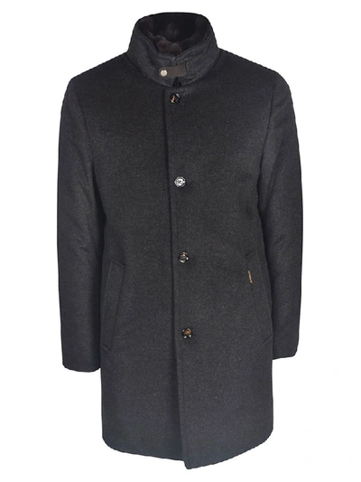 Shop Moorer Buttoned Collar Classic Jacket In Black