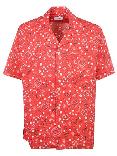 Shop Rhude Printed Shirt In Rosso