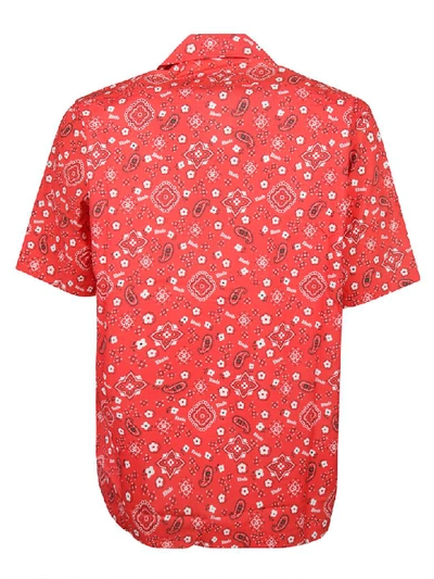 Shop Rhude Printed Shirt In Rosso