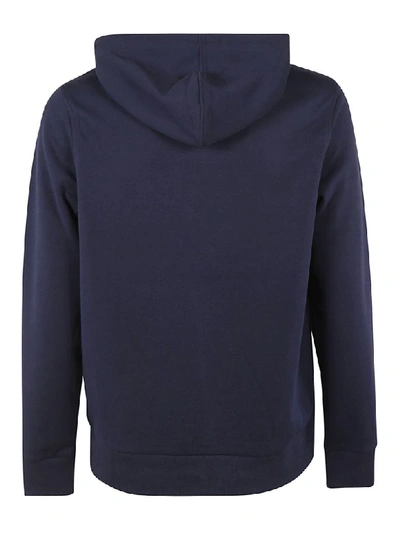 Shop Michael Kors Logo Print Hoodie In Midnight