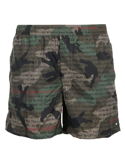Shop Valentino Swimsuit In Camoulove