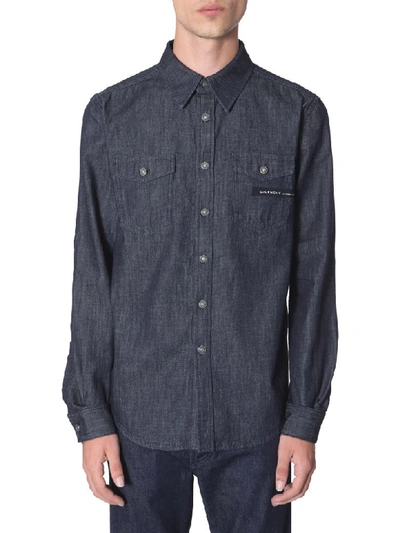 Shop Givenchy Shirt With Logo In Blu