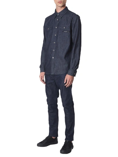 Shop Givenchy Shirt With Logo In Blu