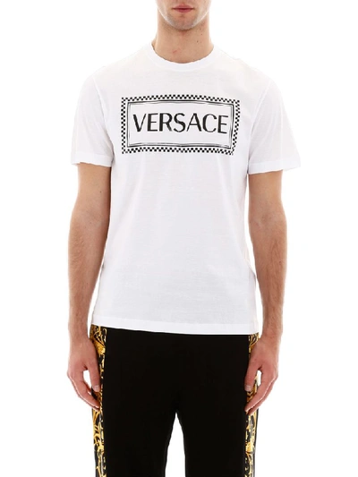 Shop Versace Logo Print T-shirt In Bianco (white)