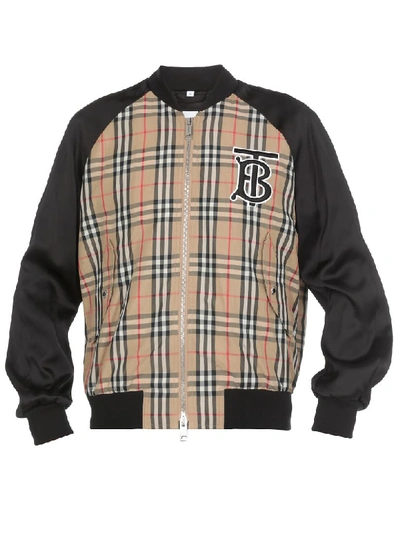 Shop Burberry Vintage Check Bomber In Archive Beige