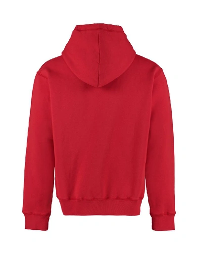 Shop Dsquared2 Logo Cotton Hoodie In Red