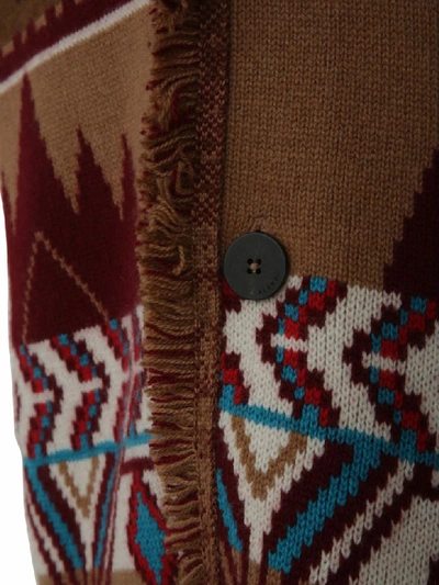 Shop Alanui Cardigan In Brown