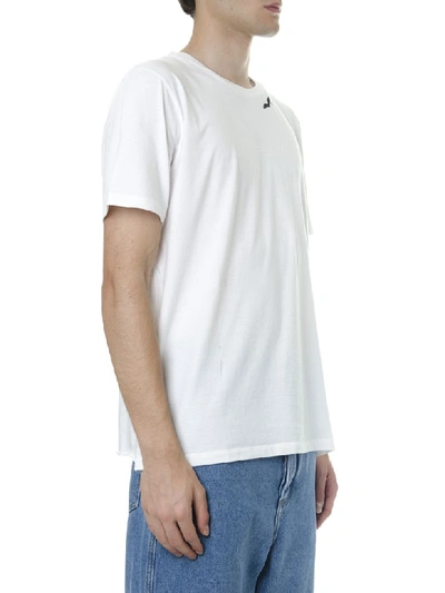 Shop Saint Laurent White Cotton T Shirt With Bat Print In White/black
