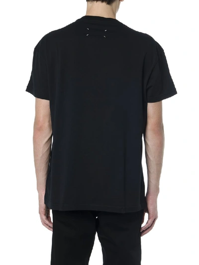 Shop Maison Margiela Black Cotton Printed T Shirt