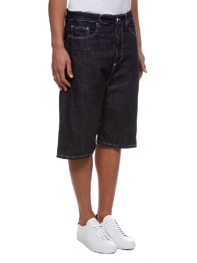 Shop Kenzo Flared Shorts In Blu Scuro