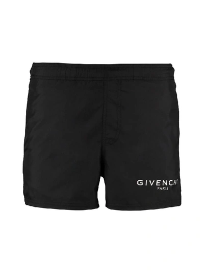 Shop Givenchy Swim Shorts With Logo In Black