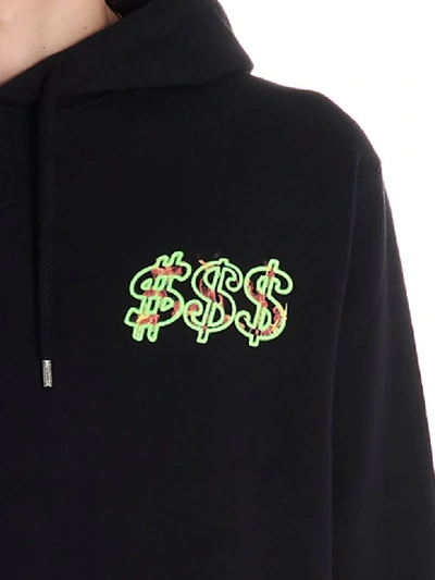 Shop Sss World Corp Fire Dollar Hoodie In Black
