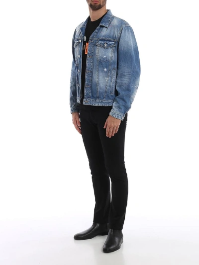 Dsquared2 Rave On Denim Jacket In Light Wash | ModeSens