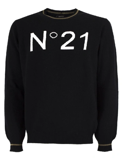 Shop N°21 Black Virgin Wool Sweater In Nero