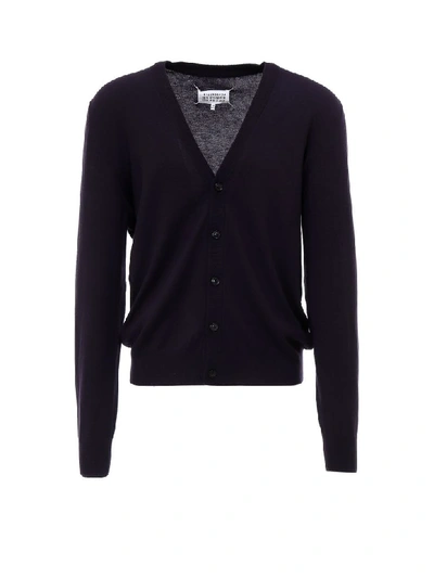 Shop Maison Margiela Cardigan In Blue