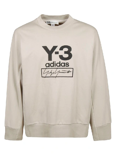 Shop Y-3 Signature Logo Print Sweatshirt In Beige