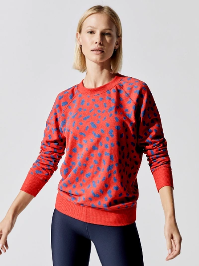 Shop Sundry Abstract Dots Fitted Raglan Sweatshirt In Lighthouse