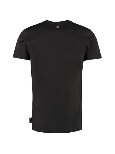 Shop Philipp Plein Printed Cotton T-shirt In Black