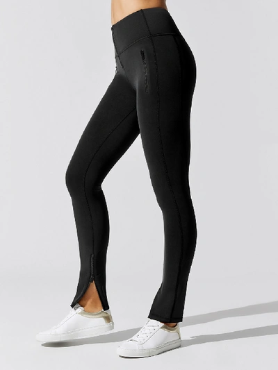 Carbon38 Reverse Neoprene Zip Pant In Black