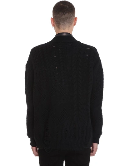 Shop Amiri Multipoint Cardigan In Black Wool
