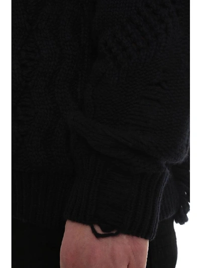 Shop Amiri Multipoint Cardigan In Black Wool