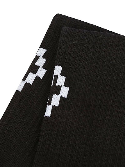 Shop Marcelo Burlon County Of Milan Cross Short Socks In Black/white