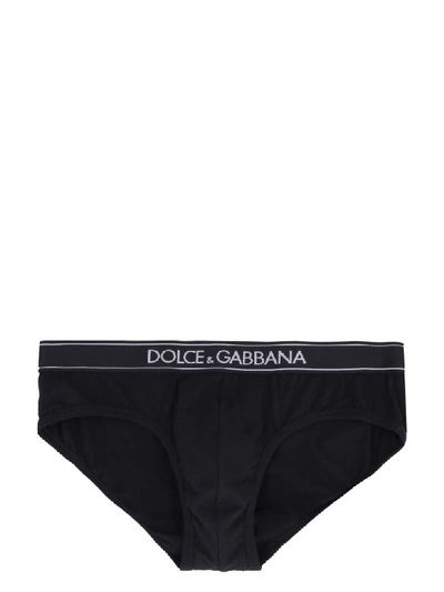 Shop Dolce & Gabbana Stretch Cotton Briefs In Black