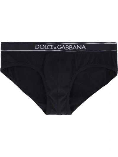 Shop Dolce & Gabbana Stretch Cotton Briefs In Black