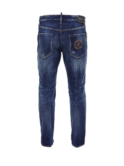 Shop Dsquared2 Straight Leg Boot Cut Jean Jeans In Blue