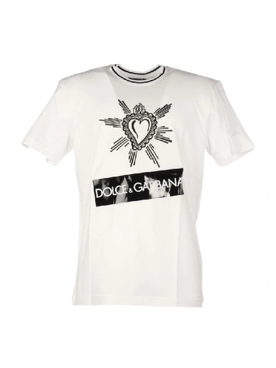 Shop Dolce & Gabbana Crewneck Short Sleeves In Optic White