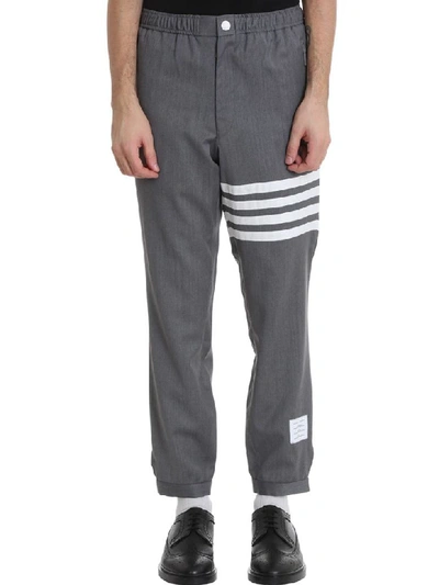 Shop Thom Browne Pants In Grey Wool