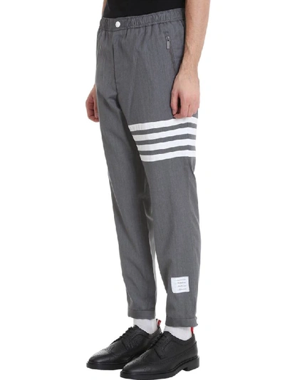 Shop Thom Browne Pants In Grey Wool