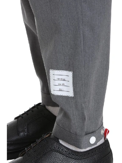 Shop Thom Browne Pants In Grey Wool