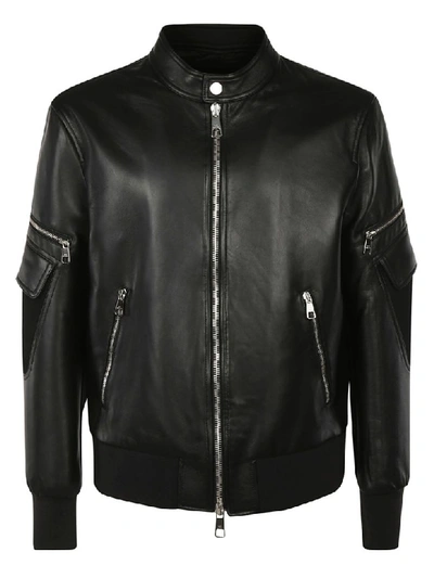 Shop Neil Barrett Zipped Biker Jacket In Black