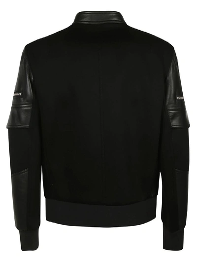 Shop Neil Barrett Zipped Biker Jacket In Black