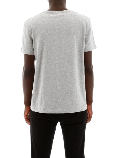 Shop Alexander Mcqueen Skull Logo T-shirt In Pale Grey Mix (grey)