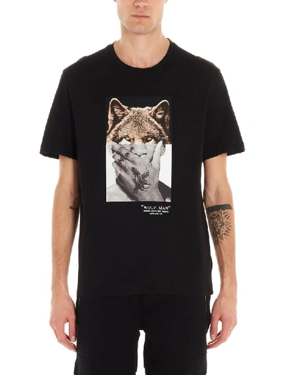 Shop Neil Barrett Wolf Man T-shirt In Black