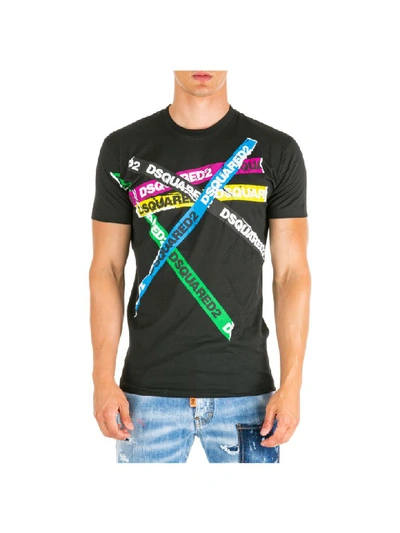 Shop Dsquared2 Tape T-shirt In Nero