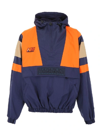 Shop Napa By Martine Rose Tricolor Jacket In Orange Navy (blue)