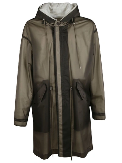 Shop Helmut Lang Transparent Parka In Light Grey