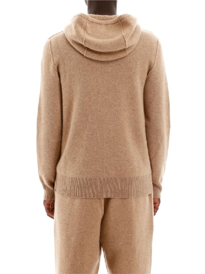 Shop Burberry Cashmere Hoodie In Pale Coffee (beige)