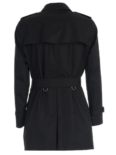 Shop Burberry Wimbledon Trench Double Breasted In Black